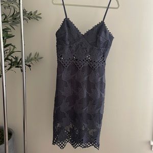 Aqua Lace MIDI Dress